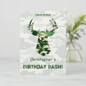 Camouflage der Hirschjagd Einladung (Stehend Vorderseite)