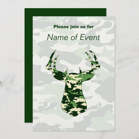 Camouflage der Hirschjagd Einladung (Vorne/Hinten)