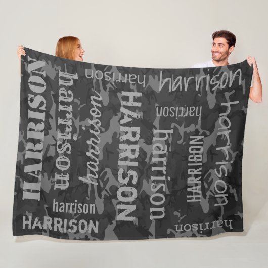 Camouflage der Holzkohle Personalisiert Fleecedecke (Beispiel)