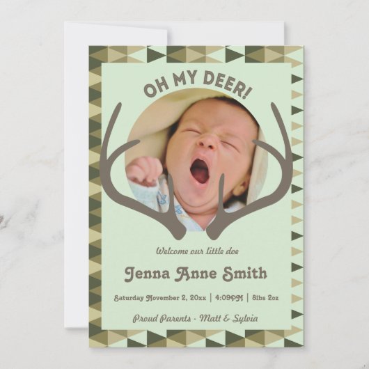 Camouflage der Jagd Mädchen oder Junge Ankündigung (Vorderseite)