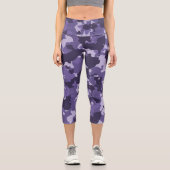 Camouflage der lila Militärarmee Camouflage Capri Leggings (Vorderseite)