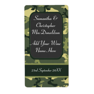 Camouflage der Militärarmee Hochzeitsweinflasche