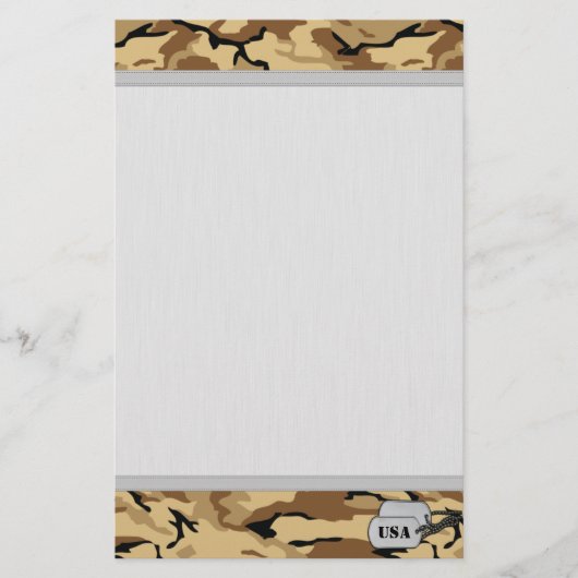 Camouflage der Wüstenfarbe mit grauem Hintergrund Briefpapier (Vorderseite)