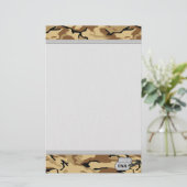 Camouflage der Wüstenfarbe mit grauem Hintergrund Briefpapier (Stehend Vorderseite)