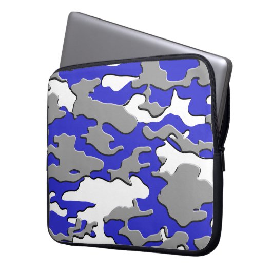 Camouflage des Blaus 3d Laptopschutzhülle (Vorderseite Links)