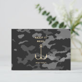 Camouflage des Funny Fishing Vatertags Dankeskarte (Stehend Vorderseite)