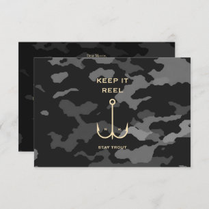 Camouflage des Funny Fishing Vatertags Dankeskarte