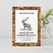 Camouflage Die Jagd ist über Brautparty Einladunge Einladung (Stehend Vorderseite)