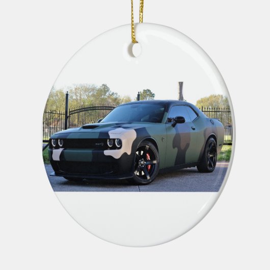 Camouflage Dodge Challenger Hellcat Keramik Ornament (Links)