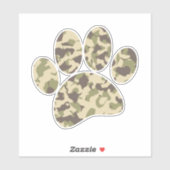 Camouflage Dog Paw Print Aufkleber (Blatt)