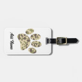 Camouflage Dog Paw Print Gepäckanhänger (Vorderseite horizontal)