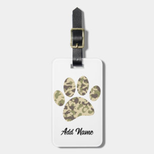 Camouflage Dog Paw Print Gepäckanhänger