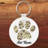 Camouflage Dog Paw Print Schlüsselanhänger (Vorderseite)