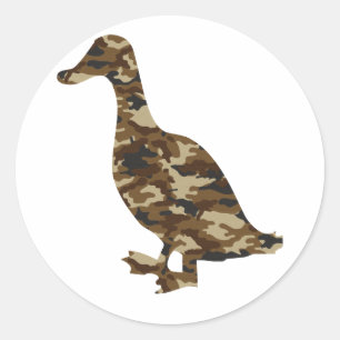 Camouflage Duck Silhouette Runder Aufkleber