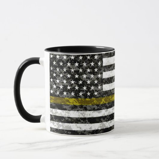 Camouflage-dünne gelbe Linie Flagge Tasse (Links)