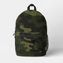 Camouflage Earthy Green Browns Black betont Modern Bedruckter Rucksack