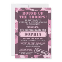 Camouflage Einladung zur Geburtstagspartei, Armee,