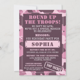 Camouflage Einladung zur Geburtstagspartei, Armee,