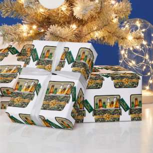 Camouflage Eis Brust mit Biere Frohe Weihnachten Geschenkpapier