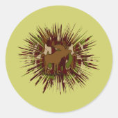 Camouflage Elche Break-out-Camouflage Runder Aufkleber (Vorderseite)