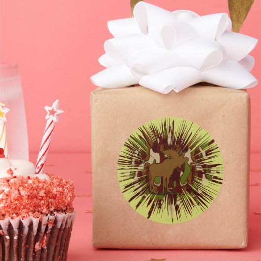 Camouflage Elche Break-out-Camouflage Runder Aufkleber (Party)