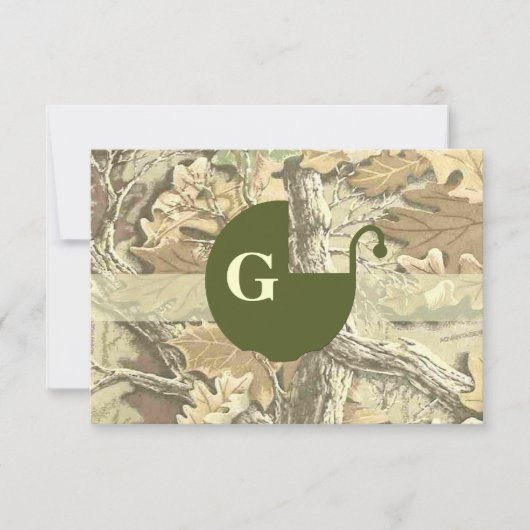 Camouflage-elegante Baby-Duschen-Einladung Einladung (Vorderseite)