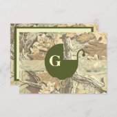 Camouflage-elegante Baby-Duschen-Einladung Einladung (Vorne/Hinten)