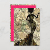 Camouflage Elegante Hot Pink Bridal Dusche Einladu Einladung (Vorne/Hinten)