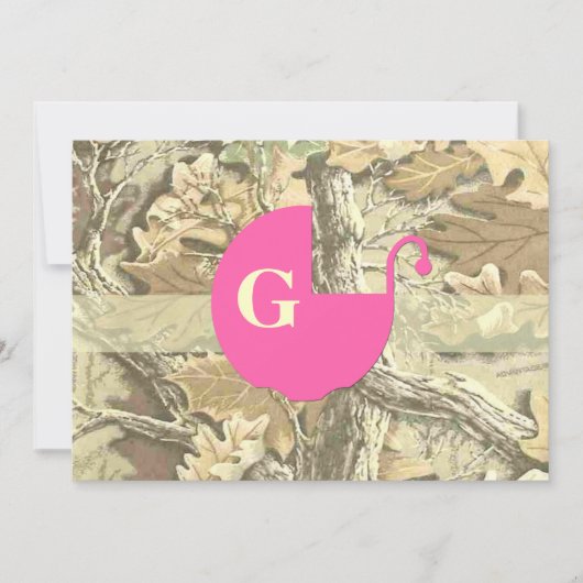 Camouflage Elegante Kinderdusche Einladung (Vorderseite)