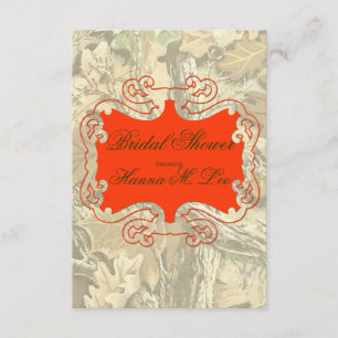 Camouflage-elegante orange Brautparty-Einladung Einladung