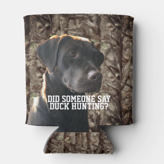 Camouflage Ente Jagd Schokolade Labrador Bird Dog Dosenkühler (Rückseite)