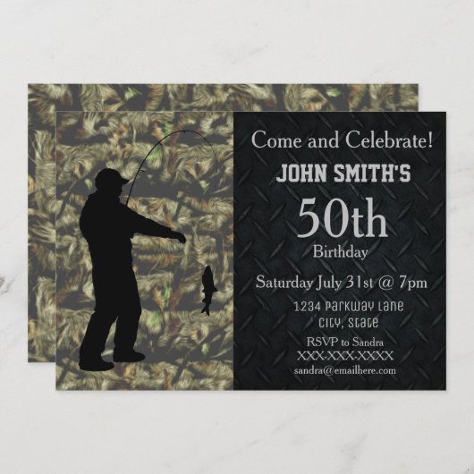 Camouflage Erwachsene, die zum Geburtstag einladen Einladung (Vorne/Hinten)