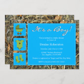 Camouflage - Es ist ein Junge! - Einladung zur Kin (Vorne/Hinten)