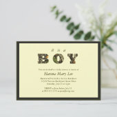 Camouflage Es ist eine Kinderdusche Einladung (Stehend Vorderseite)