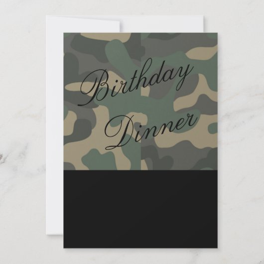 Camouflage-Event-Einladung, Abendessen, Party, Neu Einladung (Rückseite)