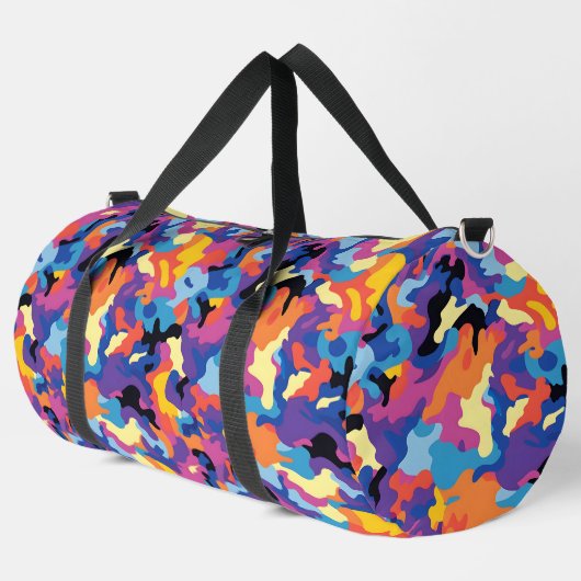 Camouflage farbiges Muster Duffle Bag (Linke Ecke)
