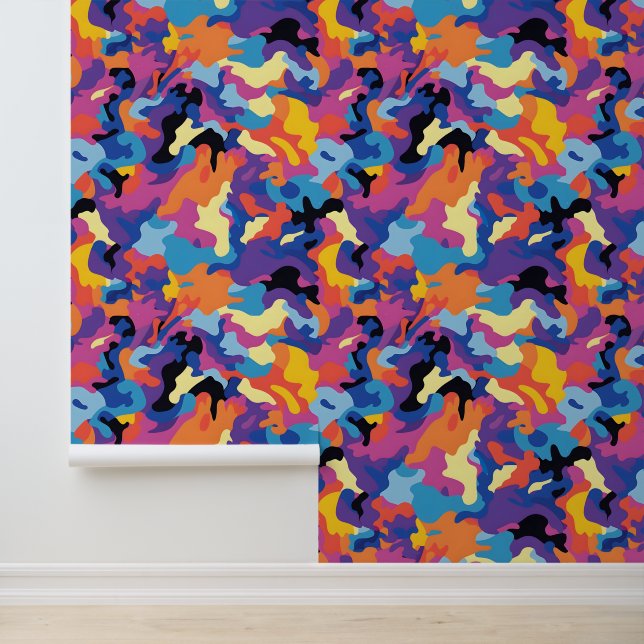 Camouflage farbiges Muster Tapete (Anwendung)