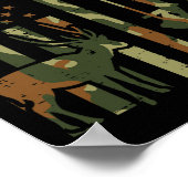 Camouflage Flag Hirsche Jagd Patriotischer Jäger V Poster (Ecke)