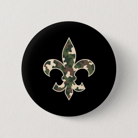 Camouflage Fleur De Lys Camo Mardi Gras Festive Ne Button (Vorderseite)