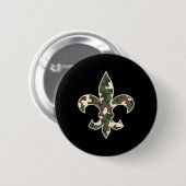 Camouflage Fleur De Lys Camo Mardi Gras Festive Ne Button (Vorne & Hinten)