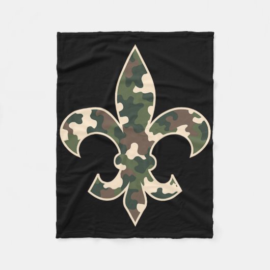 Camouflage Fleur De Lys Camo Mardi Gras Festive Ne Fleecedecke (Vorderseite)