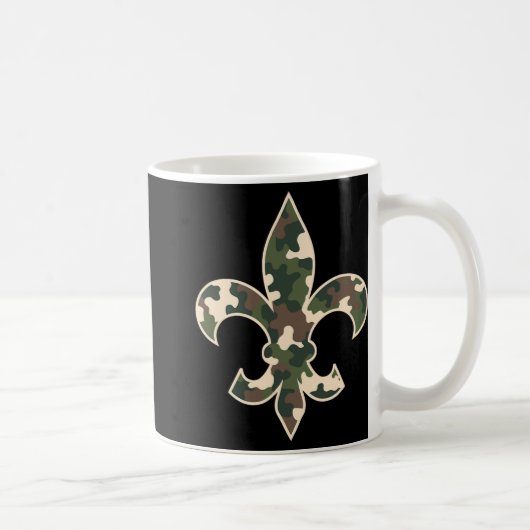Camouflage Fleur De Lys Camo Mardi Gras Festive Ne Kaffeetasse (Rechts)