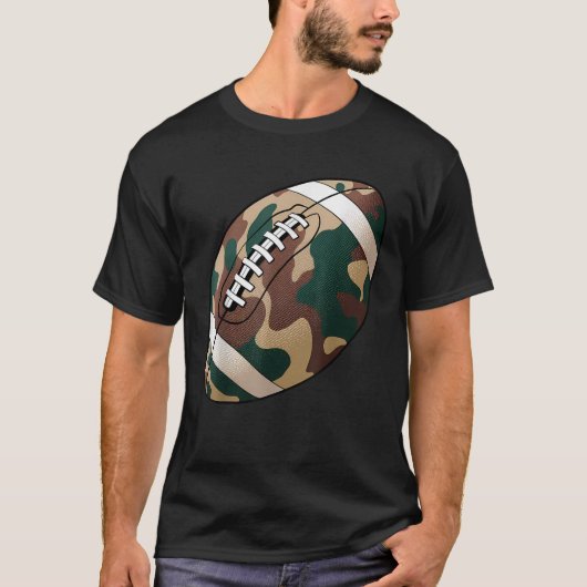 Camouflage Football Coquette Bow Camouflage Footba T-Shirt (Vorderseite)