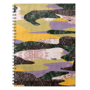 Camouflage Formen: Vivid Collage Montage. Notizblock