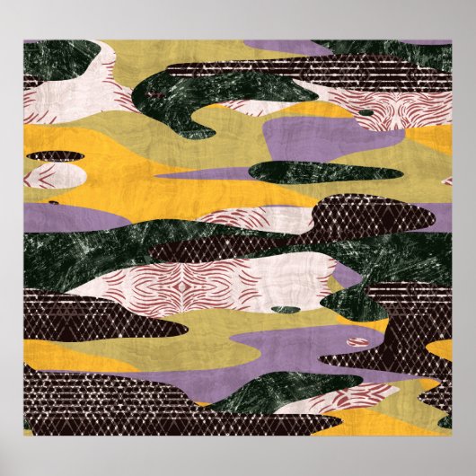 Camouflage Formen: Vivid Collage Montage. Poster (Vorne)