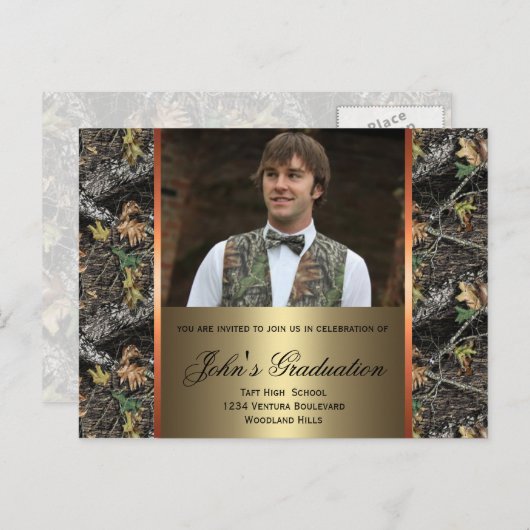 Camouflage Foto Abschluss Postkarte (Vorne/Hinten)