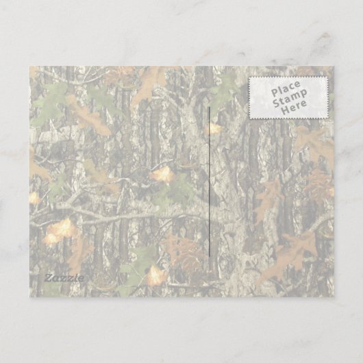 Camouflage FotoCollage Save the Date Postkarte (Rückseite)