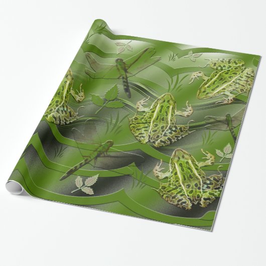 Camouflage-Frosch-Libellen Geschenkpapier (Ungerollt)