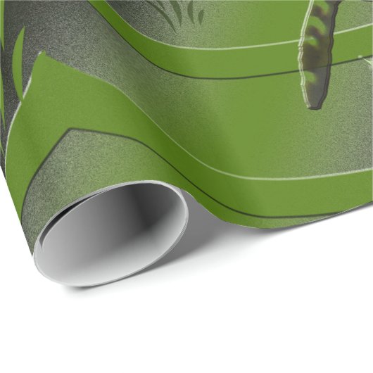 Camouflage-Frosch-Libellen Geschenkpapier (Rolleneckpunkt)