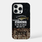 Camouflage Funny Walleye Fishing Zitat Name Angler iPhone Hülle (Rückseite)